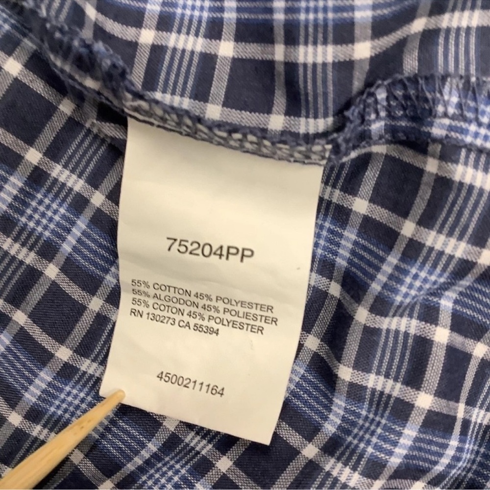 Men’s Wrangler Western Plaid Pearl Snap Long Sleeve Shirt Blue Plaid Size Medium - Picture 4 of 6